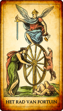 De tarotkaart Het Rad van Fortuin